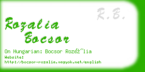 rozalia bocsor business card